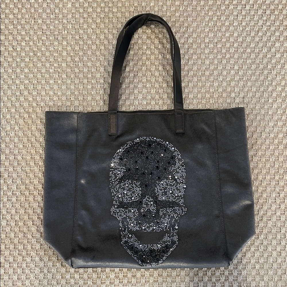Sophie Velour Skull Embossed Tote Anniversary Collection